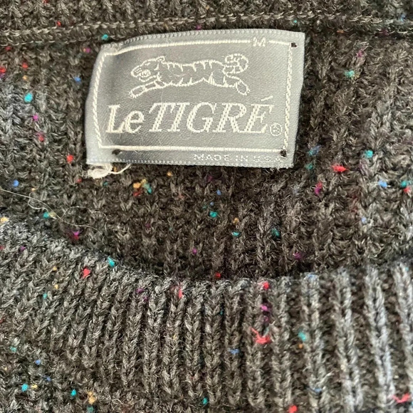 Vintage 80s Le Tigre Sweater Crewneck Medium - Picture 2 of 5